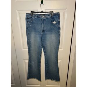 Revolt Jeans Co Womens Plus Size 20 Rhinestone Bootcut Jeans Y2K Denim